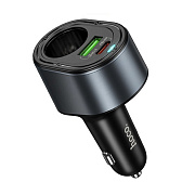 Адаптер Автомобильный Hoco Z56 Friend PD35W+QC3.0 USB/Type-C/5V/3A (black)