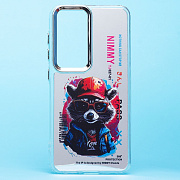 Чехол-накладка - PC092 для "Samsung Galaxy S24" (енот) (transparent)