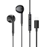 Проводные наушники с микрофоном вкладыши Borofone BM85 Native Lightning  (black)