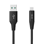 Кабель USB - micro USB Celebrat CB-05M 12W 100см 2,4A  (black)