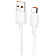 Кабель USB - Type-C Borofone BX93 Super PD 100W 100см 6A  (white)