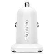 Адаптер Автомобильный Borofone BZ12 Lasting 2USB/5V/2.4A (white)