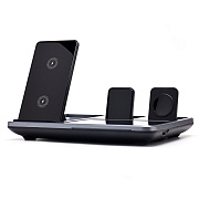 ЗУ Сетевое Беспроводное - R11 4in1 15W с часами (black) (243554)