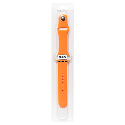 Ремешок - ApW Sport Band Apple Watch 38/40/41 mm силикон на кнопке (L) (light orange)