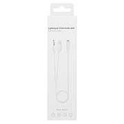 Переходник Jack 3.5 (м) - Lightning (п) / Jack 3,5 (п) - MH031 50см (white)