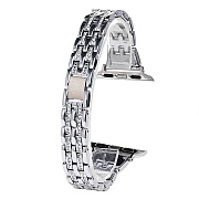 Ремешок - ApW Apple Watch 42/44/45/49 mm металл раскладывающаяся застежка (silver)