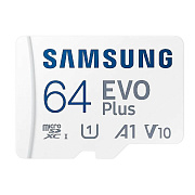 Карта флэш-памяти MicroSD 64 Гб Samsung +SD адаптер (class 10) UHS-1 U3+ Evo Plus (до130 MB/s)