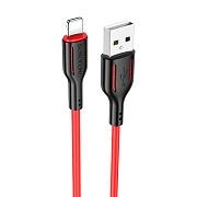 Кабель USB - Apple lightning Borofone BX63  100см 2,4A  (black/red)