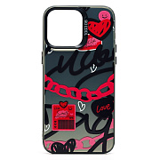 Чехол-накладка - PC094 для "Apple iPhone 15 Pro Max" (цепи) (transparent/black) (233851)