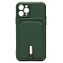 Чехол-накладка - SC304 с картхолдером для "Apple iPhone 11 Pro" (dark green)