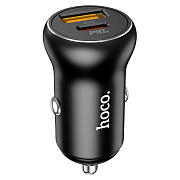 Адаптер Автомобильный Hoco NZ5 Smooth PD30W+QC3.0 USB/Type-C/5V/3A (black)