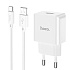 Адаптер Сетевой с кабелем Hoco C106A Leisure USB 2,1A/10W (USB/Type-C) (white)