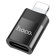 Переходник Type-C (м) - Lightning (п) Hoco UA17 3см (black)