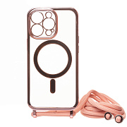 Чехол-накладка - SM016 SafeMag для "Apple iPhone 13 Pro" на ремешке (rose gold) (215635)