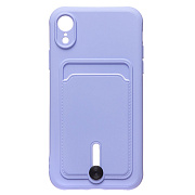 Чехол-накладка - SC304 с картхолдером для "Apple iPhone XR" (dark violet)