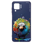 Чехол-накладка - SC335 для "Samsung Galaxy A12"  (овечка) (dark blue) (227128)