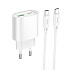 Адаптер Сетевой с кабелем Hoco C109A PD+QC3.0 USB/Type-C 3A/20W (Type-C/Type-C) (white)