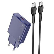 Адаптер Сетевой с кабелем Hoco N44 Bisciut PD Type-C 30W (Type-C/Type-C)