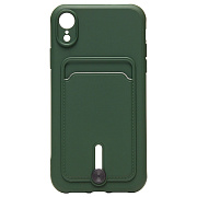Чехол-накладка - SC304 с картхолдером для "Apple iPhone XR" (dark green) (208676)