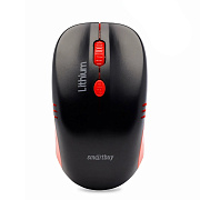Мышь оптическая беспроводная Smart Buy SBM-344CAG-KR ONE с зарядкой от USB (black/red)