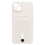 Чехол-накладка - SC304 с картхолдером для "Apple iPhone 14 Plus" (white)