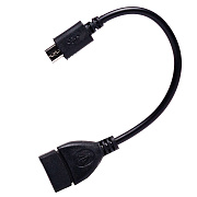 Кабель OTG - micro USB RockBox  10см 1A  (black)