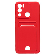 Чехол-накладка - SC315 с картхолдером для "infinix HOT 12i" (red)