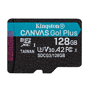 Карта флэш-памяти MicroSD 128 Гб Kingston Canvas Go Plus UHS-I U3 V30 A2 (170/70 Mb/s) без адаптера (class 10) (black)