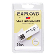 Флэш накопитель USB 8 Гб Exployd 650 (white)