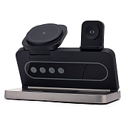 ЗУ Сетевое Беспроводное - 567 SafeMag 4in1 15W с часами (black) (243548)