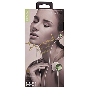Проводные наушники с микрофоном вкладыши Misoo M51 Jack 3,5  (green)