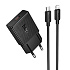 Адаптер Сетевой с кабелем Hoco N72 Mini PD Type-C 3A/20W (Type-C/Lightning) (black)