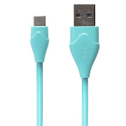 Кабель USB - Type-C Celebrat CB-10T  100см 2,4A  (blue)