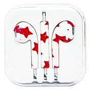 Проводные наушники с микрофоном вкладыши - MD827ZM Jack 3,5  (white/red) (EP15)