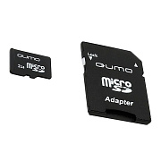 Карта флэш-памяти MicroSD  2 Гб Qumo +SD адаптер