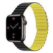 Ремешок - ApW32 Apple Watch 38/40/41 mm силикон на магните (black/yellow)