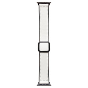 Ремешок - ApW38 Square buckle Apple Watch 42/44/45/49 mm экокожа (white)
