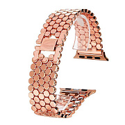 Ремешок - ApW Apple Watch 42/44/45/49 mm металл раскладывающаяся застежка (rose gold)