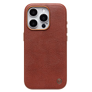 Чехол-накладка Cellis SM031 SafeMag для "Apple iPhone 15 Pro" Натуральная кожа (brown) (237495)