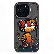 Чехол-накладка - SC335 для "Apple iPhone 14 Pro"  (тигр) (gray)