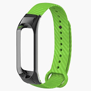 Ремешок - WB04 carbon Xiaomi Mi Band 4 силикон на кнопке (регулируемый) (green)