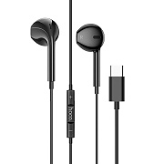 Проводные наушники с микрофоном вкладыши Hoco M101 Crystal joy Type-C (iP15)  (black)
