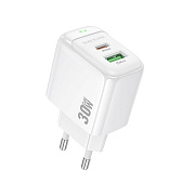 Адаптер Сетевой Borofone BAS45A Potential USB/Type-C 30W (white)