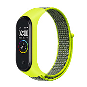 Ремешок - WB09 Xiaomi Mi Band 3/Mi Band 4 текстиль липучка (регулируемый) (green)