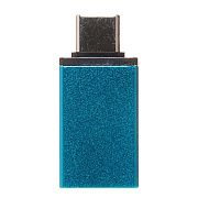 Переходник USB (м) - Type-C (п) - 4см (blue)