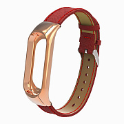 Ремешок - WB05 Xiaomi Mi Band 5 кожаный на классической пряжке (регулируемый) (red)
