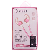Проводные наушники с микрофоном внутриканальные Reet MC-121 Jack 3,5  (pink)