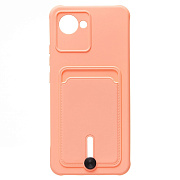 Чехол-накладка - SC304 с картхолдером для "Realme C30" (light pink)