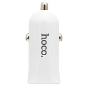 Адаптер Автомобильный с кабелем Hoco Z12 2USB/5V/2.4A +lightning (white)