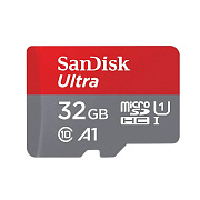 Карта флэш-памяти MicroSD 32 Гб SanDisk Ultra UHS-I  A1 без адаптера (120 Mb/s) (red)